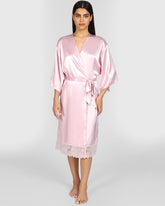 La Senza Sexy Sleep Satin Robe Lingerie ICED LILAC / S/M